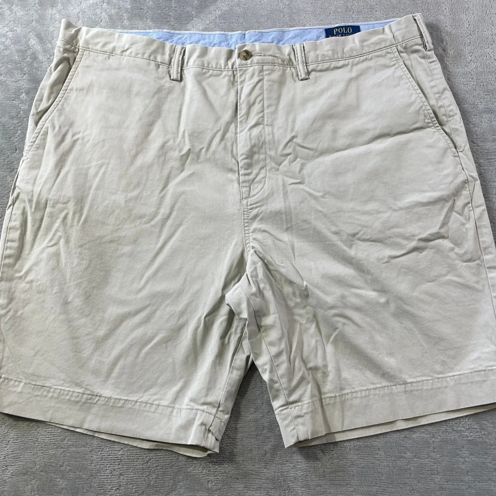 Polo‎ Ralph Lauren Chino Shorts Mens 42 Tan Khaki Stretch Classic Summer Preppy